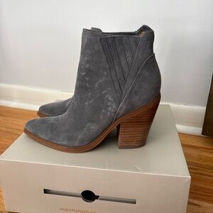 Marc Fisher Charcoal Suede Ankle Booties